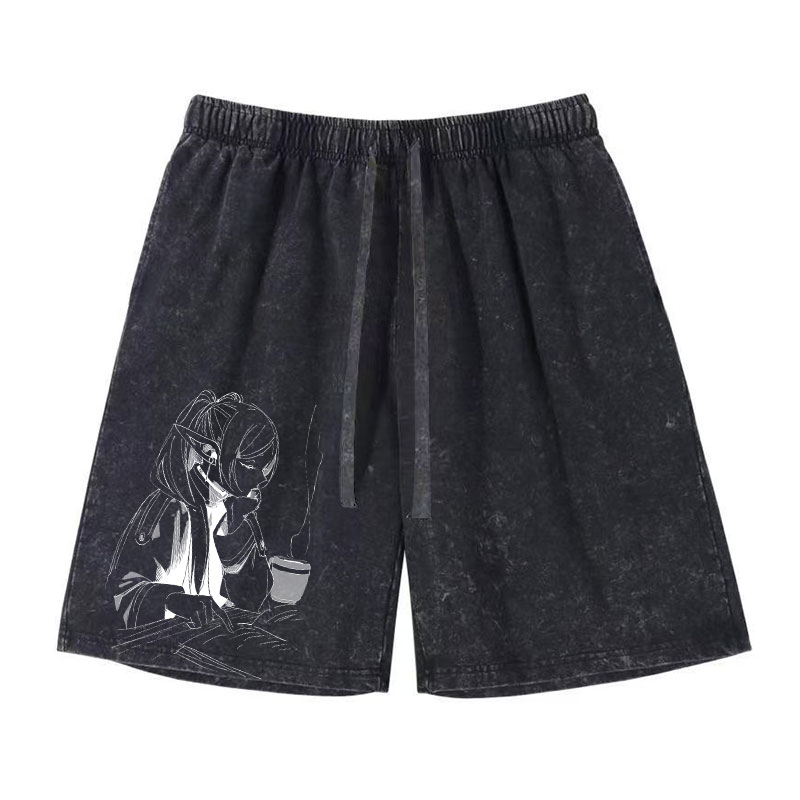 Vintage Fashion Tv - Anime Frieren Shorts Vintage lavé Manga