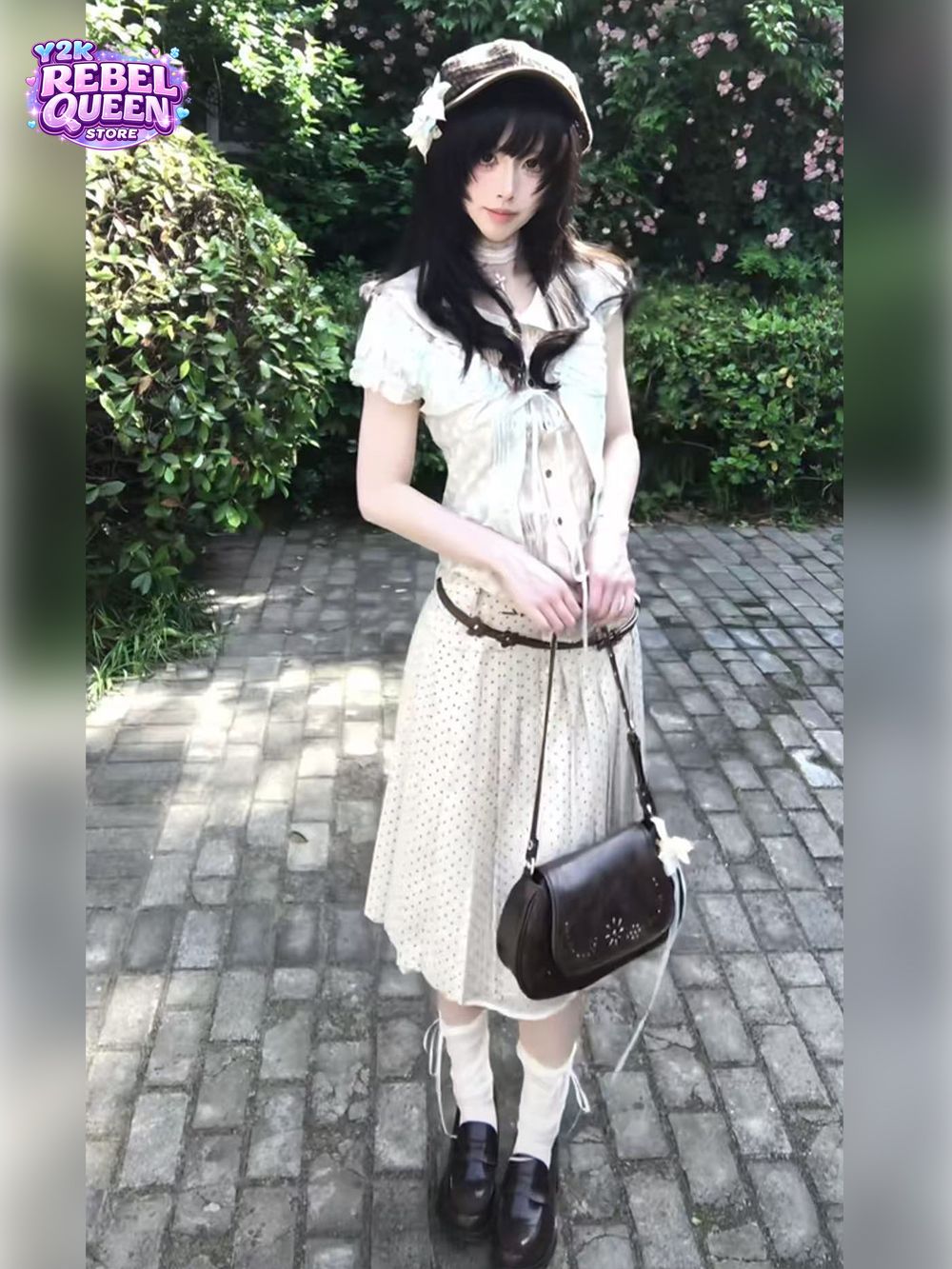 Crop Cardigan Vintage - Ensemble jupe et cardigan vintage japonais