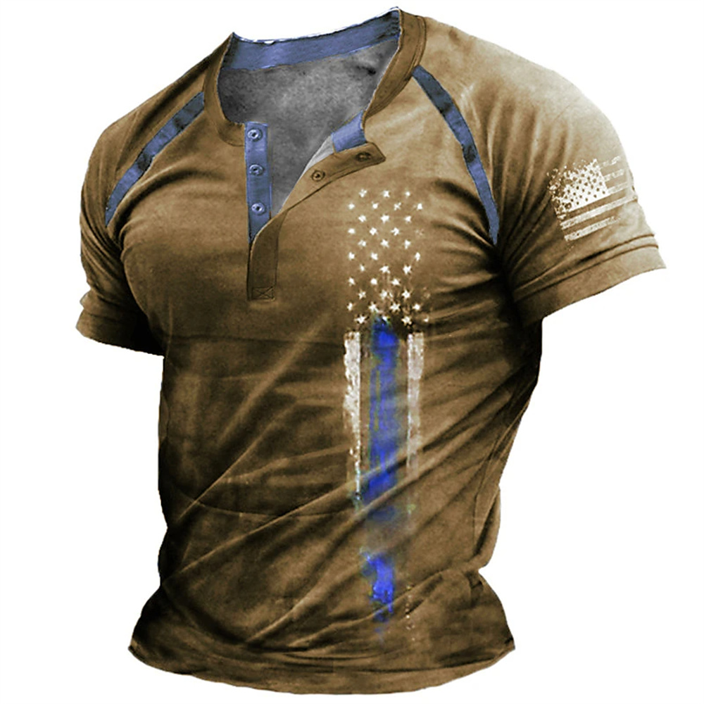 Vintage Fashion Aesthetic - T-shirt décontracté pour homme à col