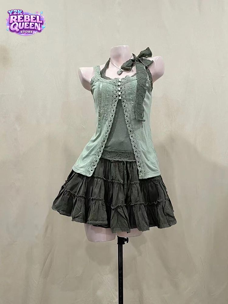 Vintage Fashion Outfit - Ensemble assorti 3 pièces pour femme,