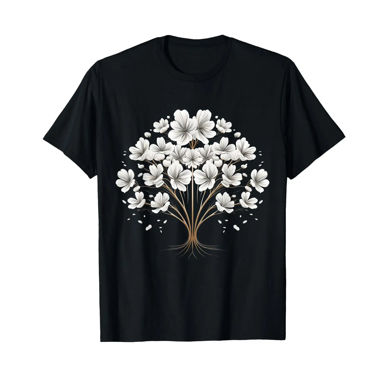 Vintage Fashion Ads - T-shirt motif floral artistique vintage noir