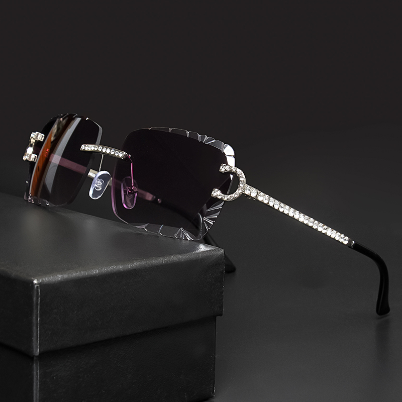 Vintage Fashion Brands - Lunettes de soleil carrées sans monture