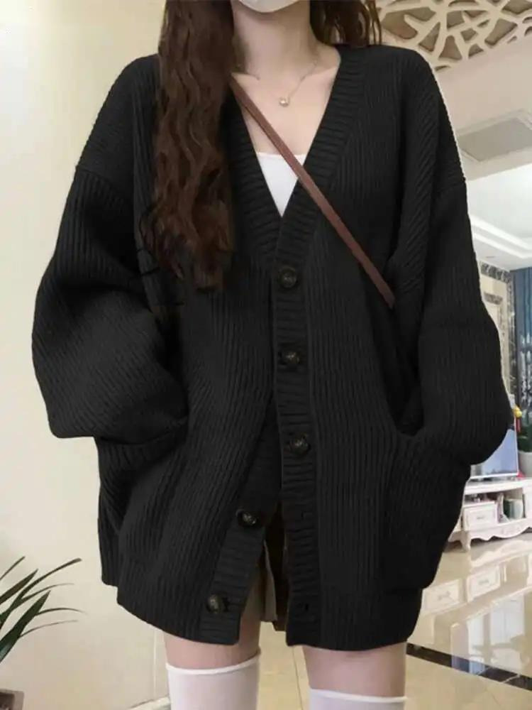 Crop Cardigan Vintage - Cardigan ample à manches longues pour