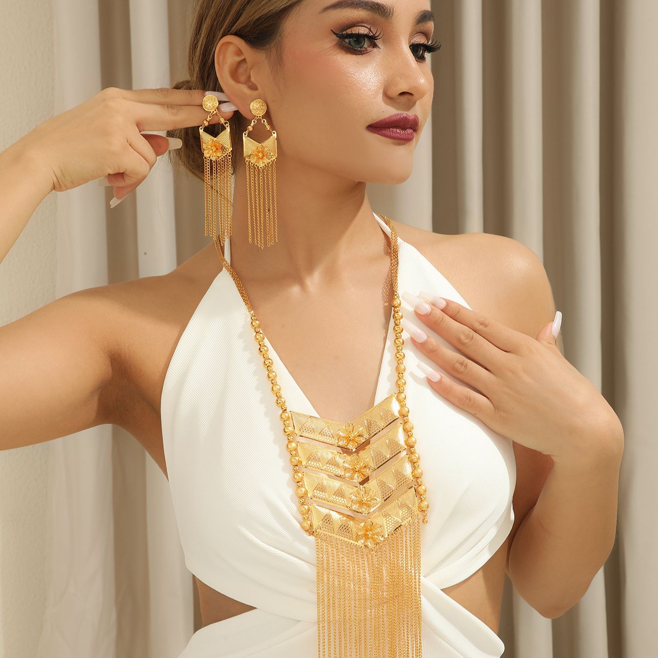 Vintage Fashion Guild - Ensemble de bijoux en alliage plaqué
