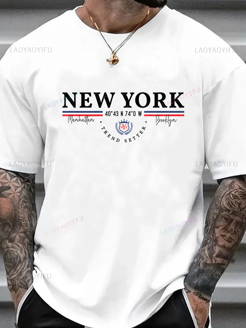 T-shirt unisexe avec lettres d - Vintage Fashion New York avis et prix