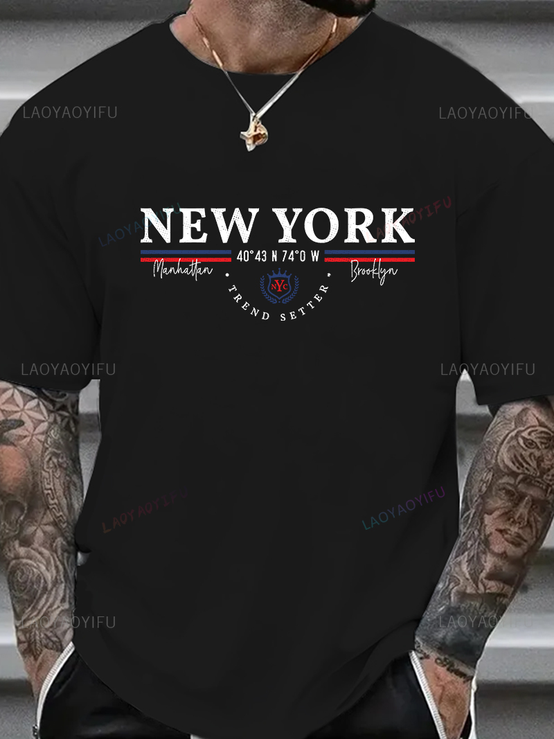 T-shirt unisexe avec lettres d - Vintage Fashion New York avis et prix