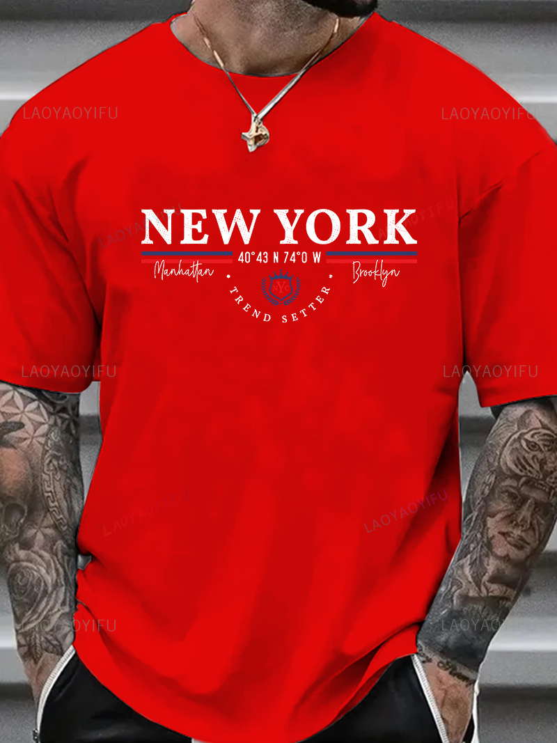 T-shirt unisexe avec lettres d - Vintage Fashion New York avis et prix