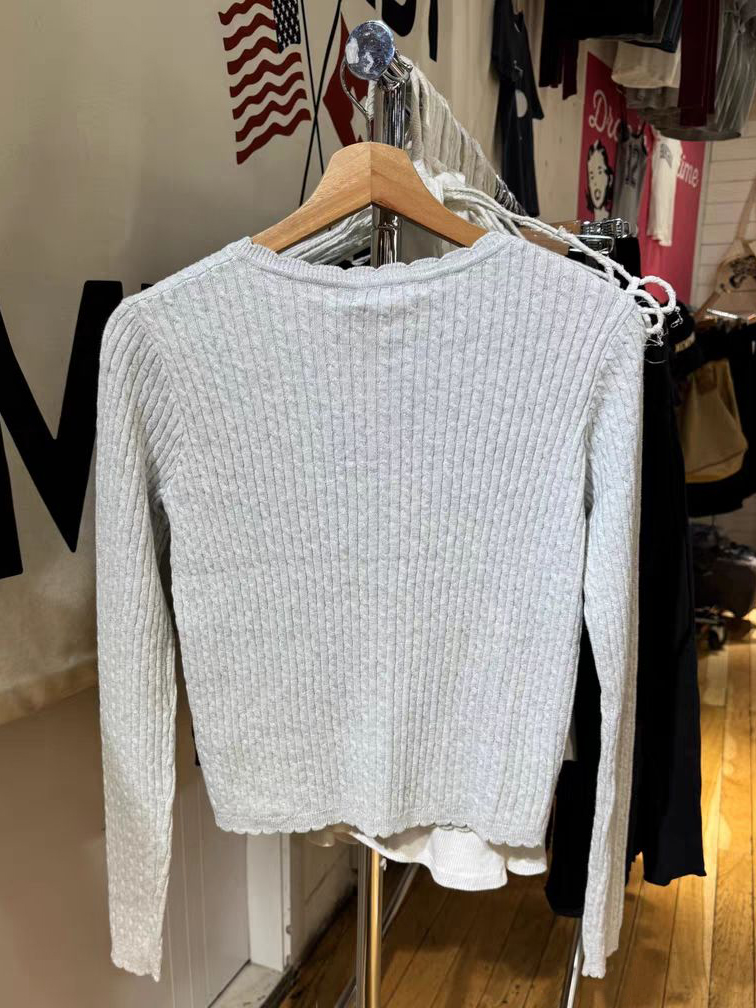Pull tricoté à fleurs torsadée - Crop Cardigan Vintage avis et prix