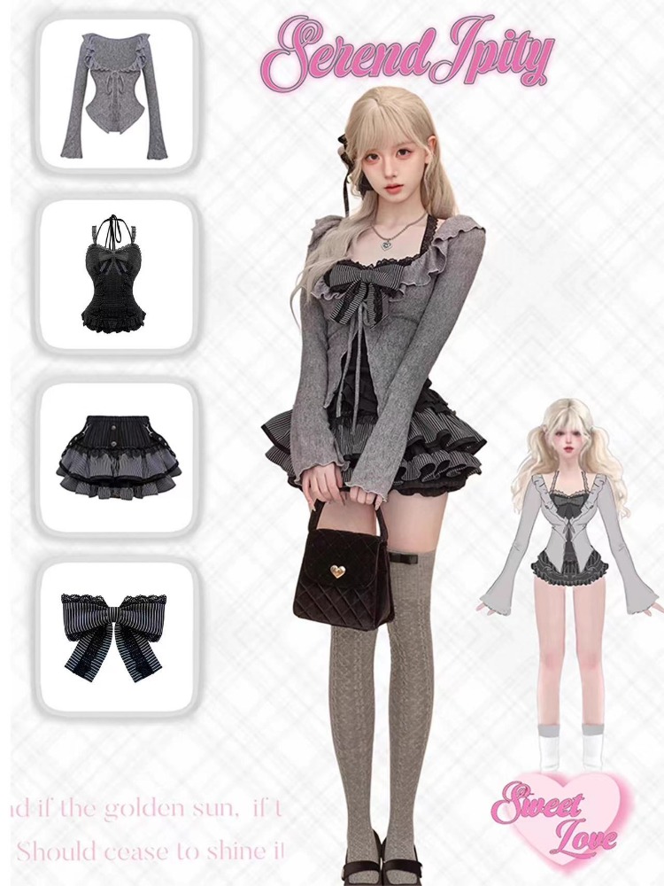 Ensemble 2 pièces style gothiq - Vintage Fashion Outfit avis et prix