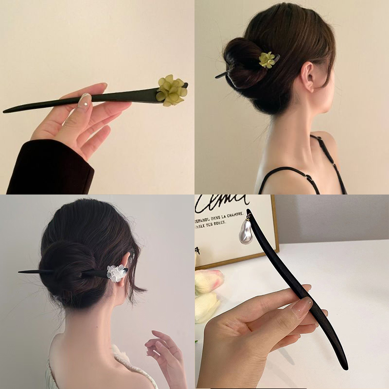Bâtons de cheveux en bois de S - Vintage Fashion Guild avis et prix