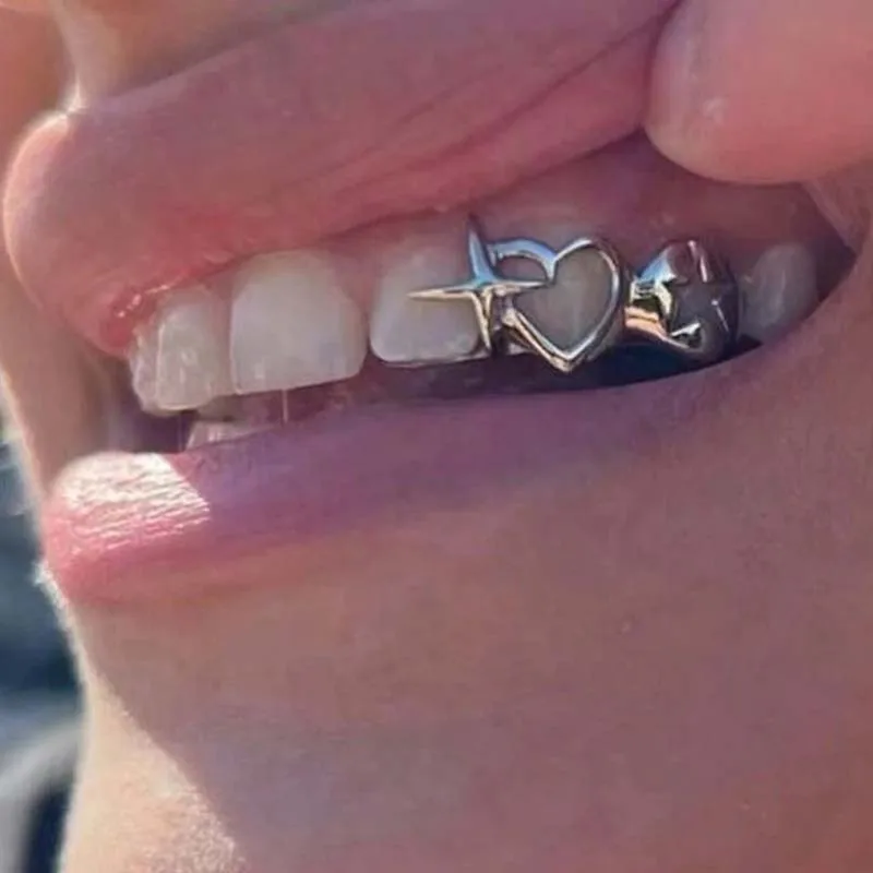 Punk Hip Hop creux coeur dents - Vintage Fashion Guild avis et prix