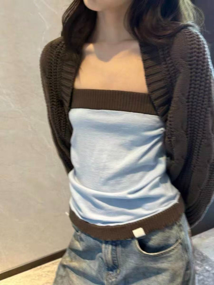Ensemble deux pièces esthétiqu - Crop Cardigan Vintage avis et prix