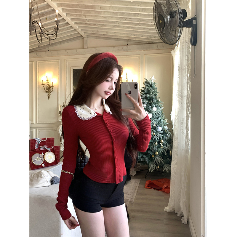 MEXZT Vintage rouge tricoté Ca - Crop Cardigan Vintage avis et prix