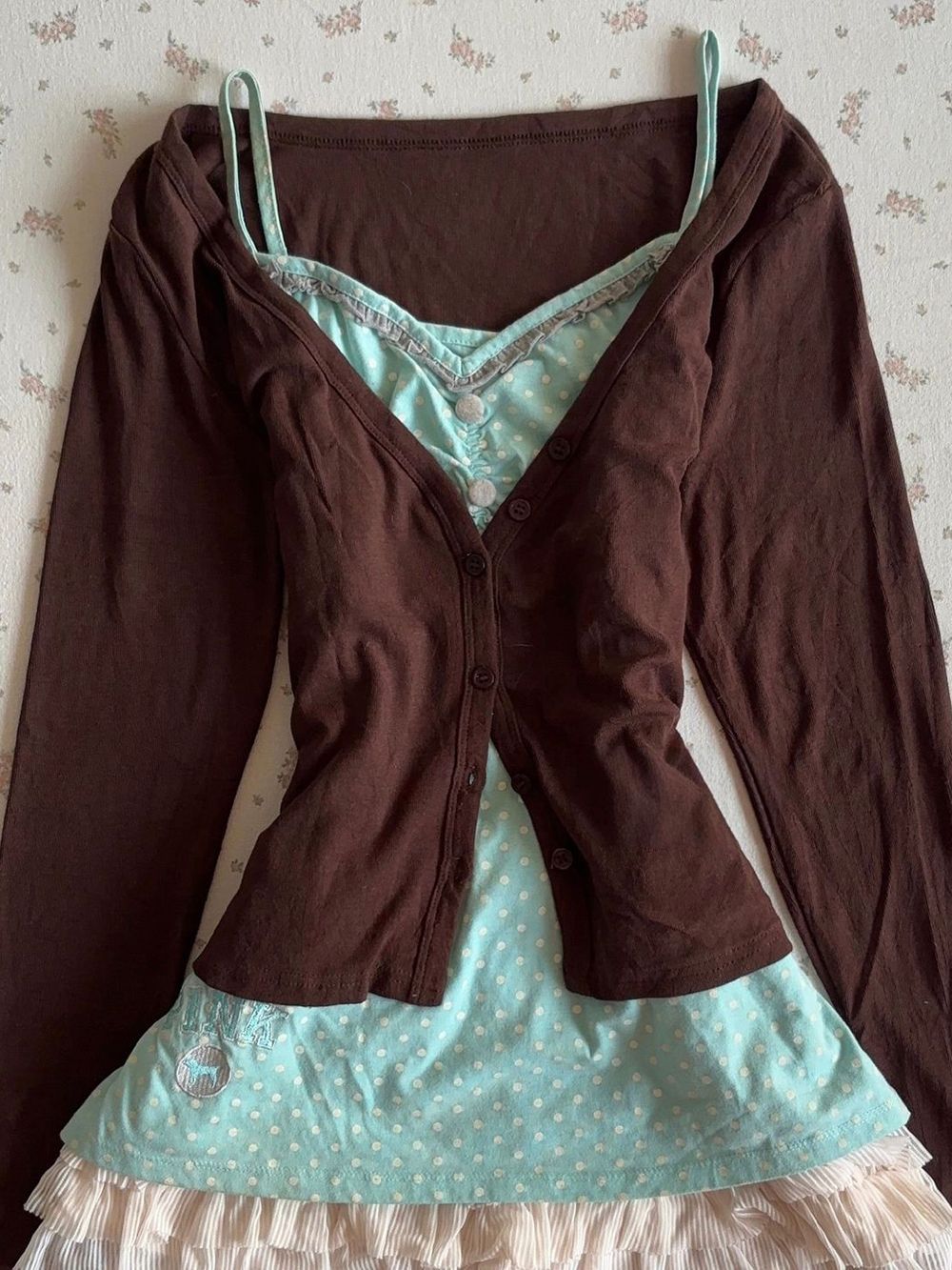 Ensemble Robe Camisole Coquett - Crop Cardigan Vintage avis et prix